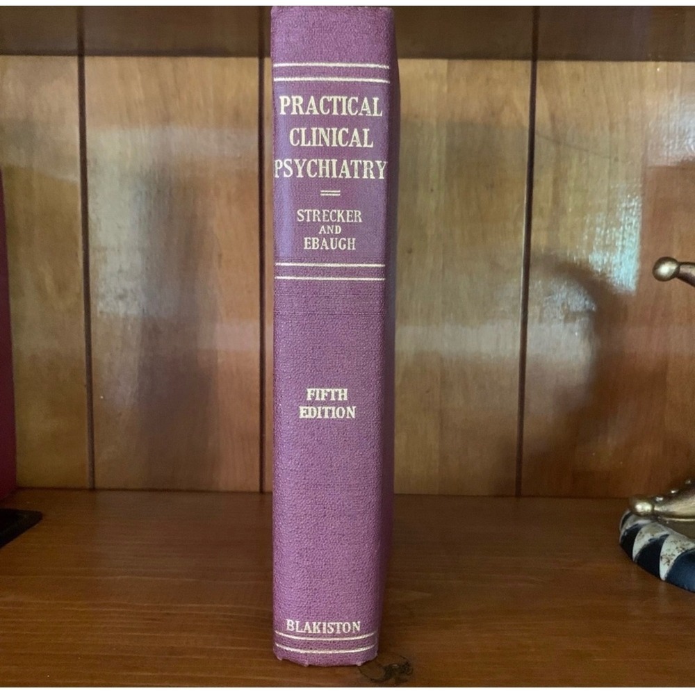 Blakiston Practical Clinical Psychiatry Book 1940 Navy property stamp w/ foldout